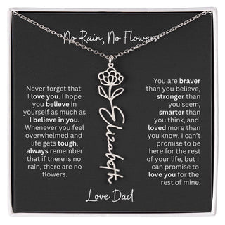 Beautiful Necklace Gift for Daughter From Dad - 'Never Forget That I Love You