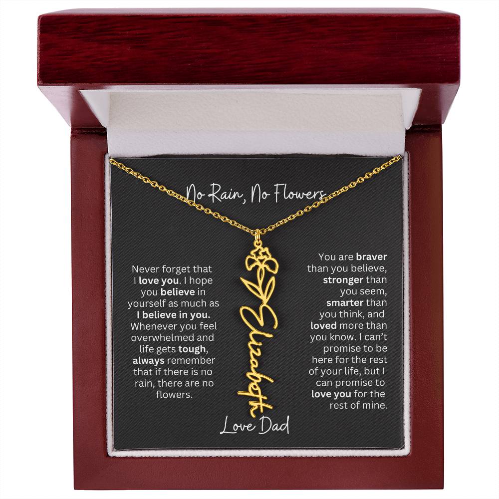 Beautiful Necklace Gift for Daughter From Dad - 'Never Forget That I Love You