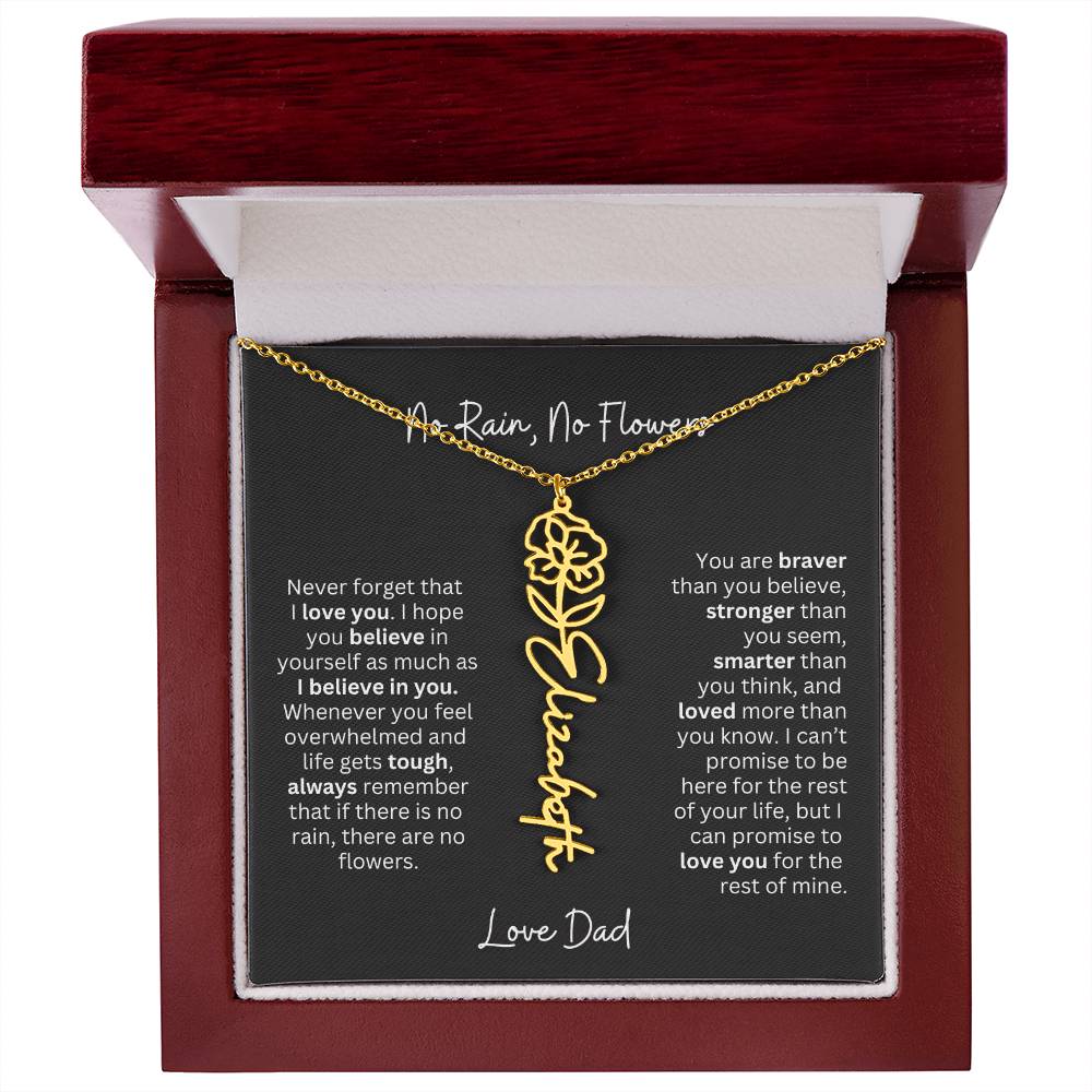 Beautiful Necklace Gift for Daughter From Dad - 'Never Forget That I Love You
