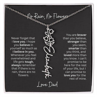 Beautiful Necklace Gift for Daughter From Dad - 'Never Forget That I Love You