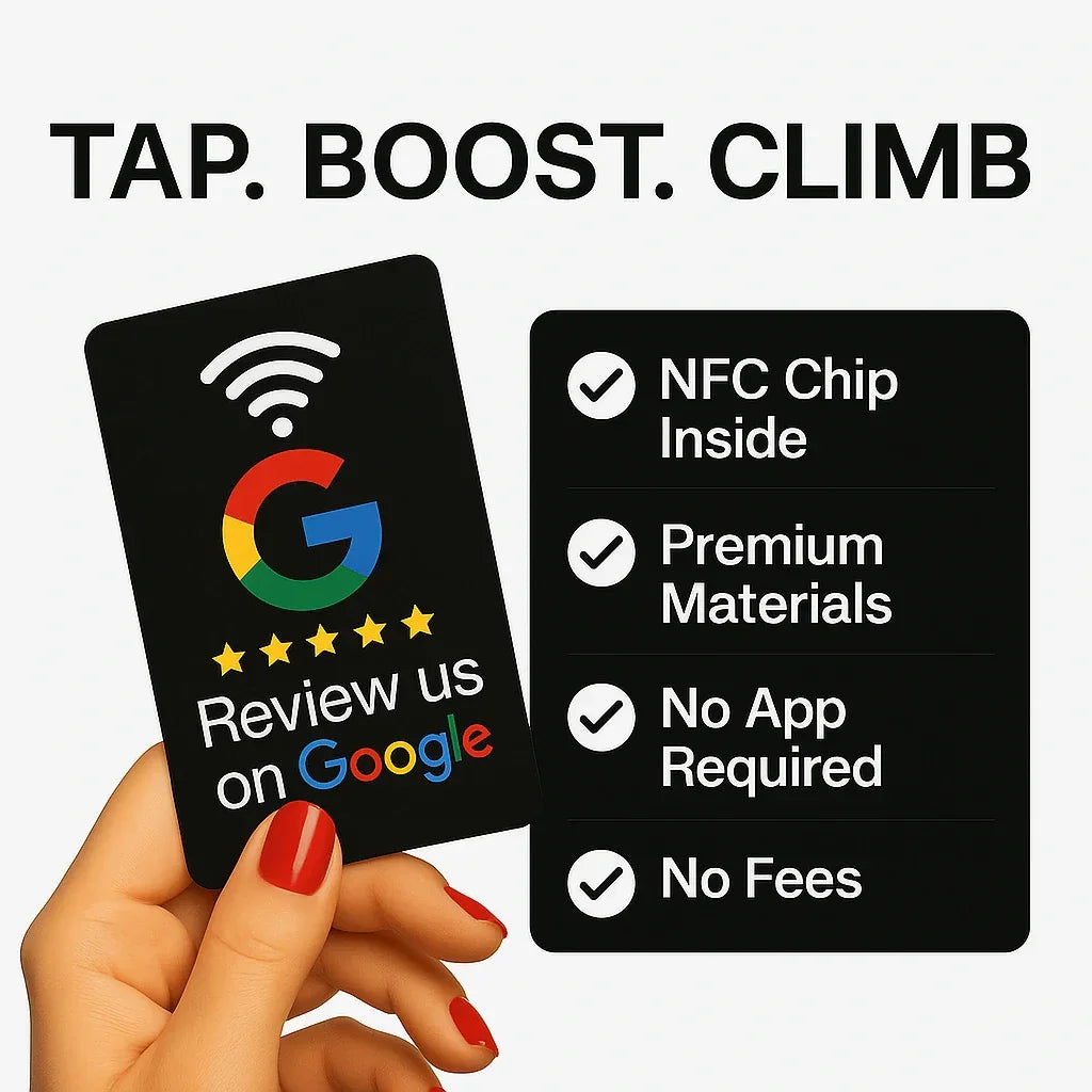 Google Review Card (NFC Chip) - No Monthly Fees, One-Tap Setup
