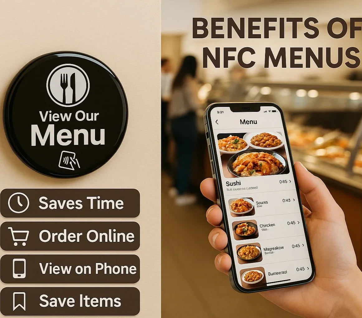 NFC Digital Restaurant Menu - Countertop One-Tap Table Sign