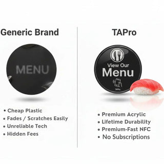 NFC Digital Restaurant Menu - Countertop One-Tap Table Sign