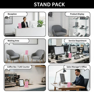 Pink Google Review Stand (2-Pack) - Instant NFC & QR Feedback