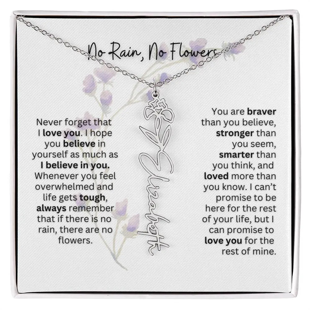 Birth Flower Necklace | Heartfelt Gift for Bonus Daughter from Stepmom or Stepdad