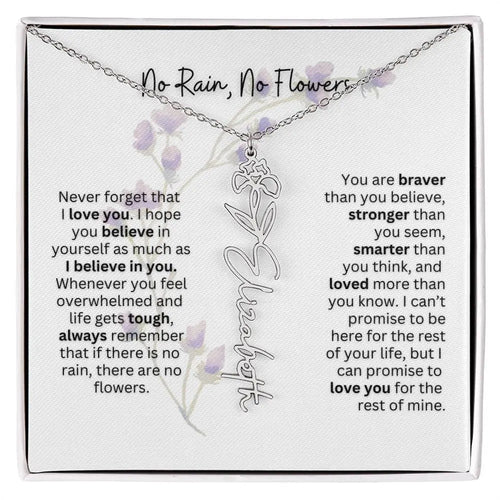 Birth Flower Necklace | Heartfelt Gift for Bonus Daughter from Stepmom or Stepdad