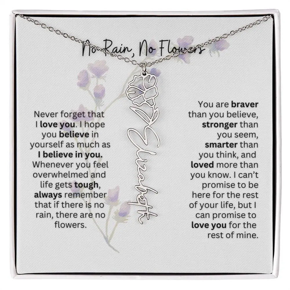 Birth Flower Necklace | Heartfelt Gift for Bonus Daughter from Stepmom or Stepdad