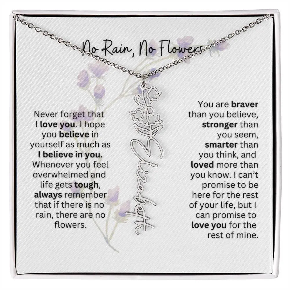 Birth Flower Necklace | Heartfelt Gift for Bonus Daughter from Stepmom or Stepdad