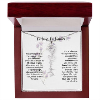 Birth Flower Necklace | Heartfelt Gift for Bonus Daughter from Stepmom or Stepdad