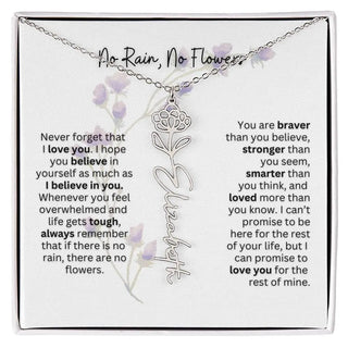 Birth Flower Necklace | Heartfelt Gift for Bonus Daughter from Stepmom or Stepdad