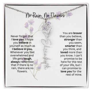 Birth Flower Necklace | Heartfelt Gift for Bonus Daughter from Stepmom or Stepdad