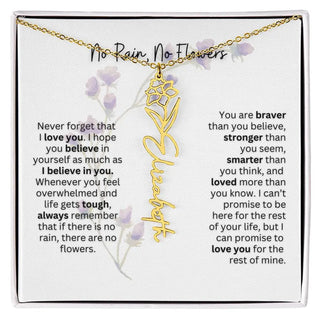 Birth Flower Necklace | Heartfelt Gift for Bonus Daughter from Stepmom or Stepdad