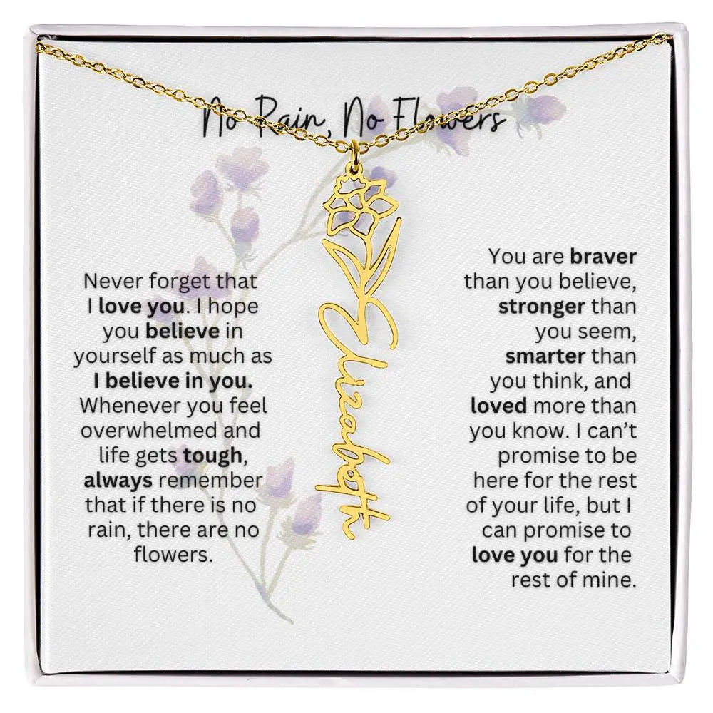 Birth Flower Necklace | Heartfelt Gift for Bonus Daughter from Stepmom or Stepdad