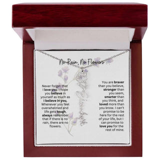 Birth Flower Necklace | Heartfelt Gift for Bonus Daughter from Stepmom or Stepdad