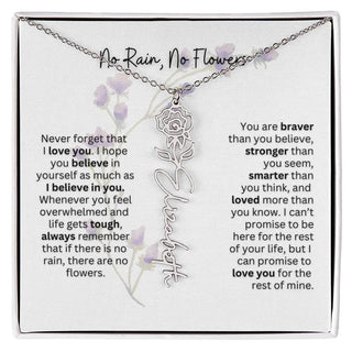 Birth Flower Necklace | Heartfelt Gift for Bonus Daughter from Stepmom or Stepdad