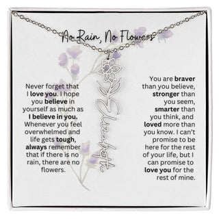 Birth Flower Necklace | Heartfelt Gift for Bonus Daughter from Stepmom or Stepdad