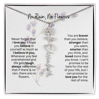 Birth Flower Necklace | Heartfelt Gift for Bonus Daughter from Stepmom or Stepdad