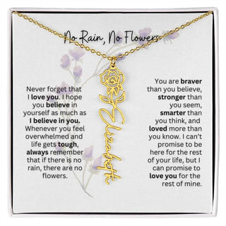 Birth Flower Necklace | Heartfelt Gift for Bonus Daughter from Stepmom or Stepdad