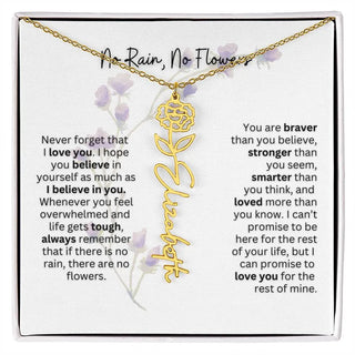 Birth Flower Necklace | Heartfelt Gift for Bonus Daughter from Stepmom or Stepdad