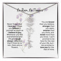 Birth Flower Necklace | Heartfelt Gift for Bonus Daughter from Stepmom or Stepdad
