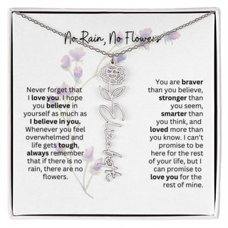 Birth Flower Necklace | Heartfelt Gift for Bonus Daughter from Stepmom or Stepdad