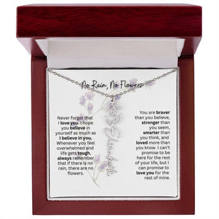 Birth Flower Necklace | Heartfelt Gift for Bonus Daughter from Stepmom or Stepdad