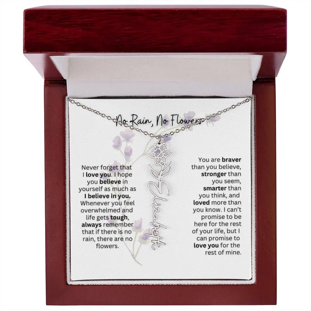 Birth Flower Necklace | Heartfelt Gift for Bonus Daughter from Stepmom or Stepdad