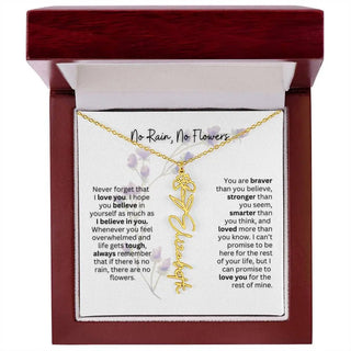 Birth Flower Necklace | Heartfelt Gift for Bonus Daughter from Stepmom or Stepdad
