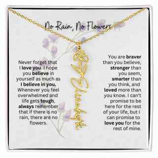Birth Flower Necklace | Heartfelt Gift for Bonus Daughter from Stepmom or Stepdad