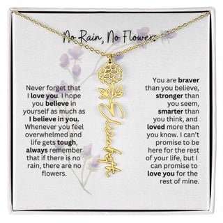 Birth Flower Necklace | Heartfelt Gift for Bonus Daughter from Stepmom or Stepdad