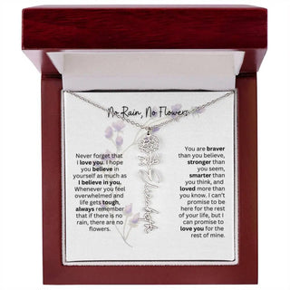 Birth Flower Necklace | Heartfelt Gift for Bonus Daughter from Stepmom or Stepdad