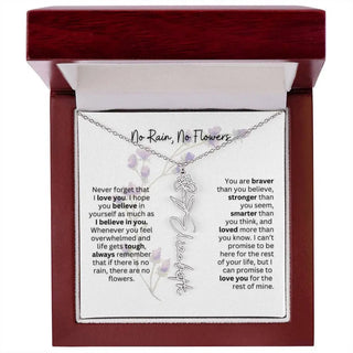 Birth Flower Necklace | Heartfelt Gift for Bonus Daughter from Stepmom or Stepdad