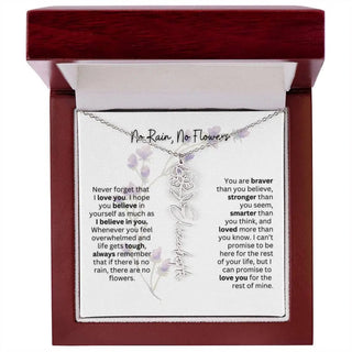 Birth Flower Necklace | Heartfelt Gift for Bonus Daughter from Stepmom or Stepdad