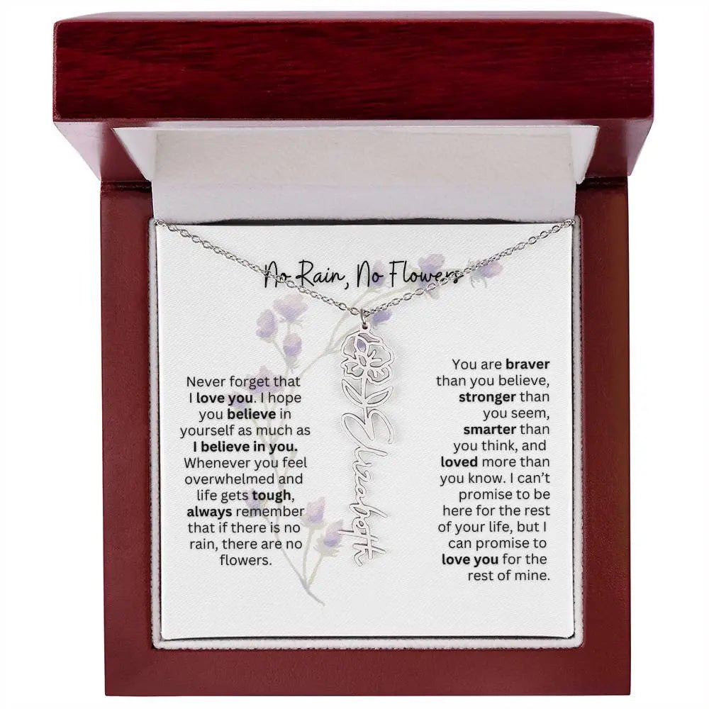 Birth Flower Necklace | Heartfelt Gift for Bonus Daughter from Stepmom or Stepdad