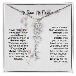 Birth Flower Necklace | Heartfelt Gift for Bonus Daughter from Stepmom or Stepdad