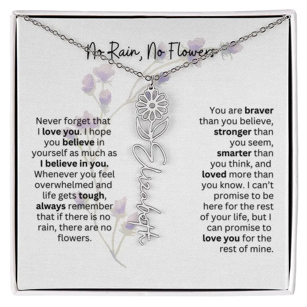 Birth Flower Necklace | Heartfelt Gift for Bonus Daughter from Stepmom or Stepdad
