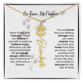 Birth Flower Necklace | Heartfelt Gift for Bonus Daughter from Stepmom or Stepdad
