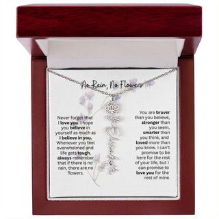 Birth Flower Necklace | Heartfelt Gift for Bonus Daughter from Stepmom or Stepdad