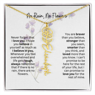 Birth Flower Necklace | Heartfelt Gift for Bonus Daughter from Stepmom or Stepdad