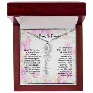 Birth Flower Necklace | Cherished Gift for Granddaughter from Grandma or Grandpa