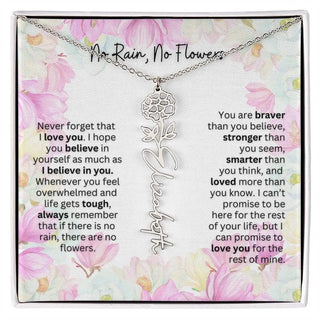 Birth Flower Necklace | Cherished Gift for Granddaughter from Grandma or Grandpa