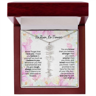 Birth Flower Necklace | Cherished Gift for Granddaughter from Grandma or Grandpa