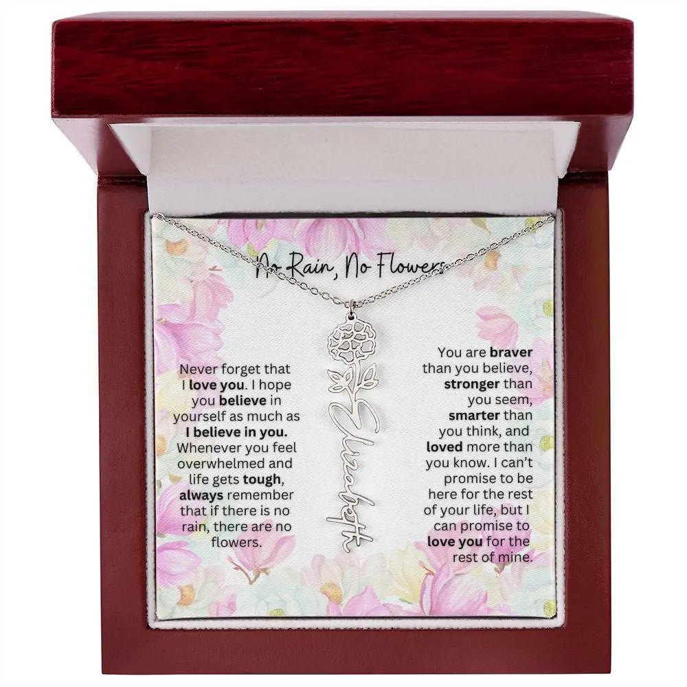 Birth Flower Necklace | Cherished Gift for Granddaughter from Grandma or Grandpa
