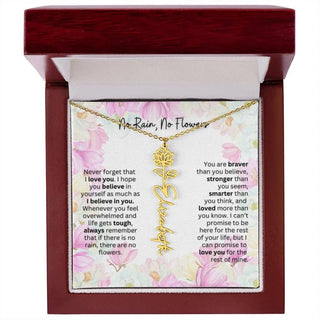 Birth Flower Necklace | Cherished Gift for Granddaughter from Grandma or Grandpa