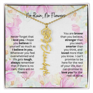 Birth Flower Necklace | Cherished Gift for Granddaughter from Grandma or Grandpa