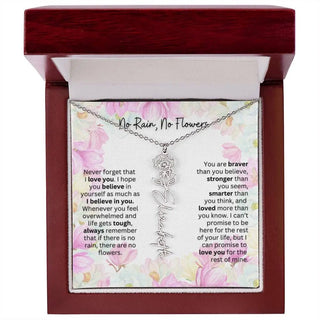 Birth Flower Necklace | Cherished Gift for Granddaughter from Grandma or Grandpa