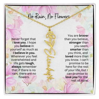 Birth Flower Necklace | Cherished Gift for Granddaughter from Grandma or Grandpa