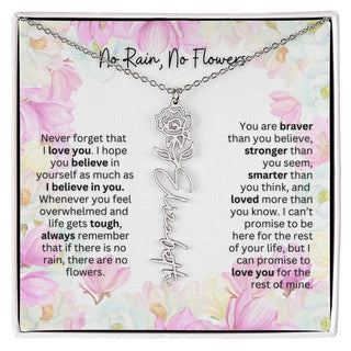 Birth Flower Necklace | Cherished Gift for Granddaughter from Grandma or Grandpa