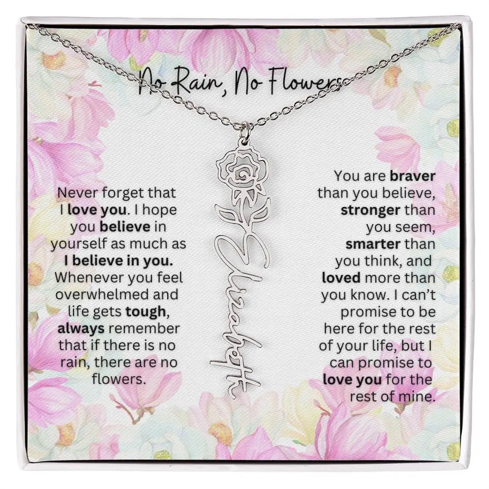 Birth Flower Necklace | Cherished Gift for Granddaughter from Grandma or Grandpa