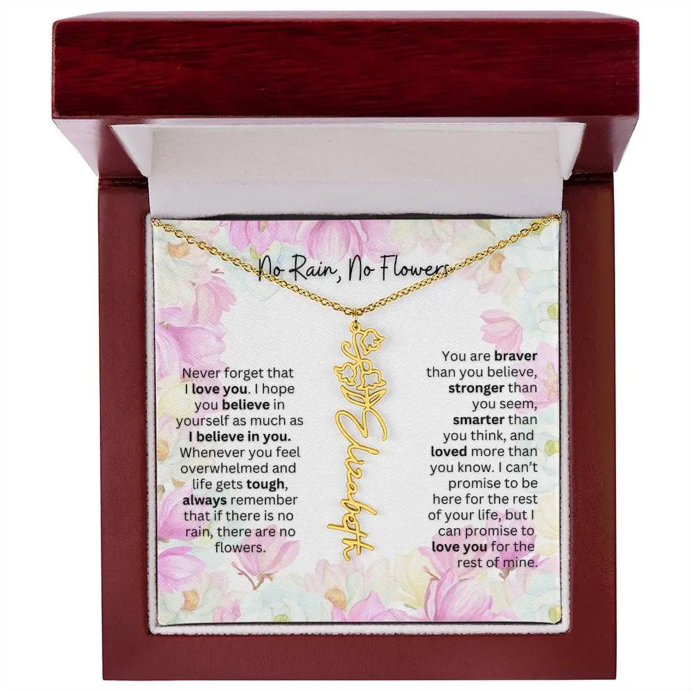 Birth Flower Necklace | Cherished Gift for Granddaughter from Grandma or Grandpa